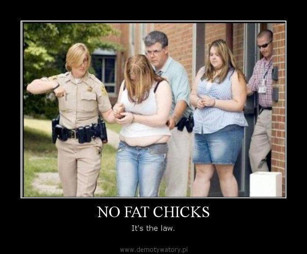 NO FAT CHICKS – It's the law.  