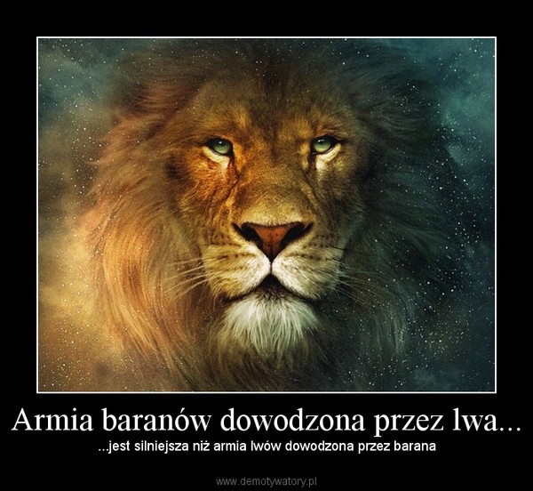 Armia baranów dowodzona przez lwa... – ...jest silniejsza niż armia lwów dowodzona przez barana 