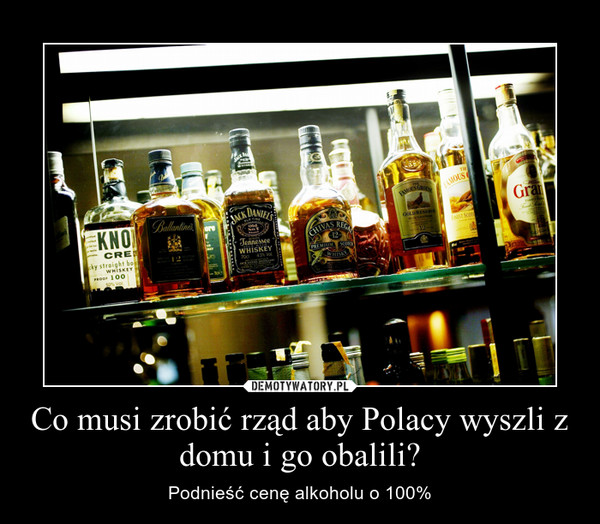 Co musi zrobić rząd aby Polacy wyszli z domu i go obalili? – Podnieść cenę alkoholu o 100% 