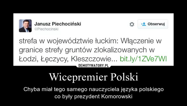 Wicepremier Polski – Chyba miał tego samego nauczyciela języka polskiegoco były prezydent Komorowski 