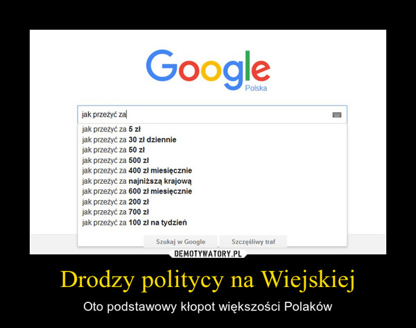 Drodzy politycy na Wiejskiej – Oto podstawowy kłopot większości Polaków 