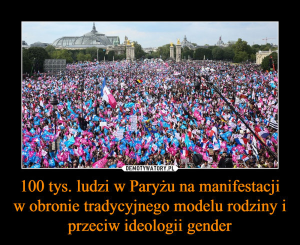 100 tys. ludzi w Paryżu na manifestacji w obronie tradycyjnego modelu rodziny i przeciw ideologii gender –  