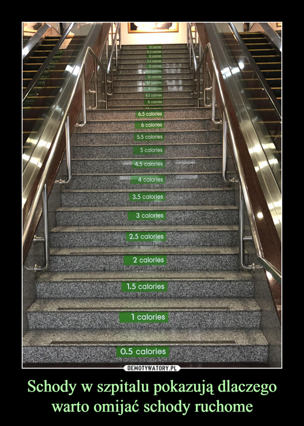 Schody w szpitalu pokazują dlaczego warto omijać schody ruchome –  