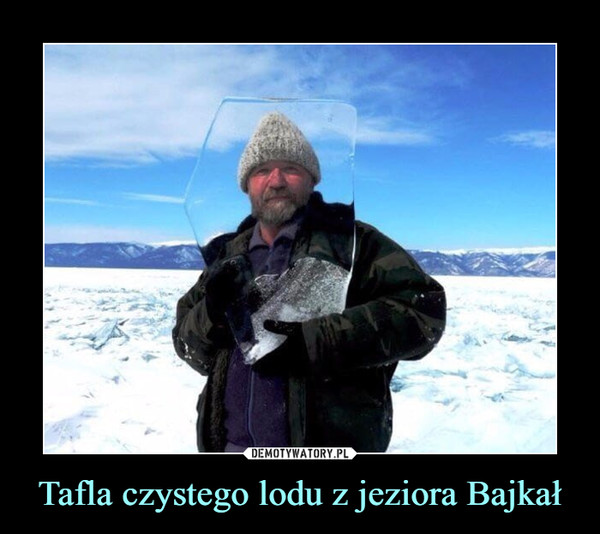 Tafla czystego lodu z jeziora Bajkał