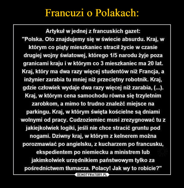 Francuzi o Polakach:
