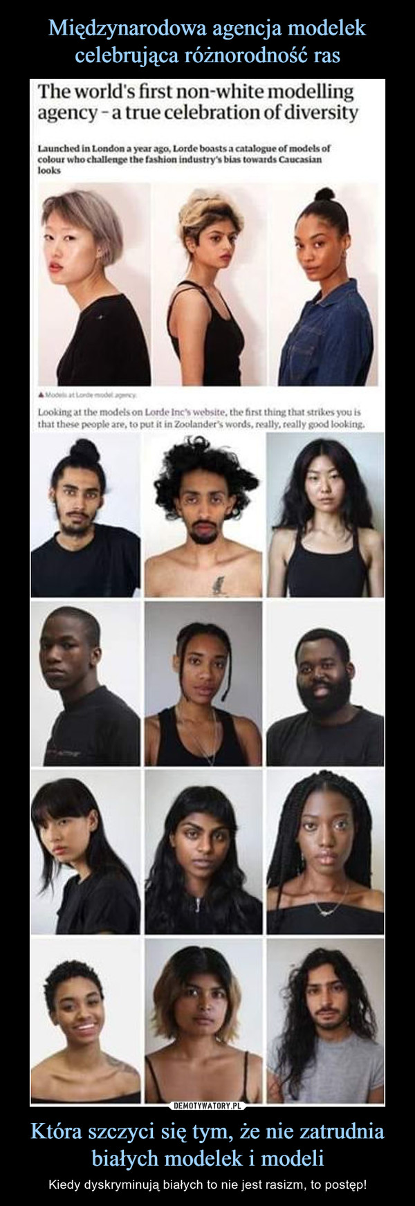 Która szczyci się tym, że nie zatrudnia białych modelek i modeli – Kiedy dyskryminują białych to nie jest rasizm, to postęp! 