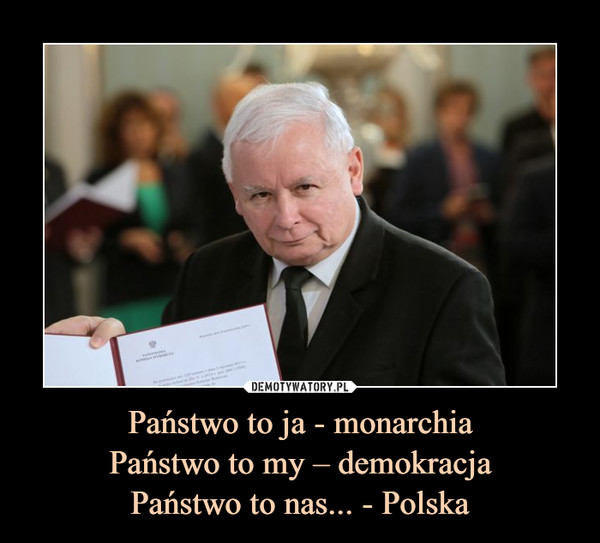 Państwo to ja - monarchiaPaństwo to my – demokracjaPaństwo to nas... - Polska –  