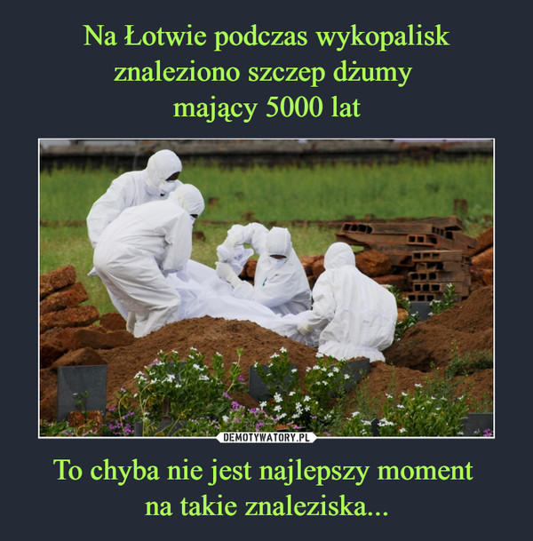 Na Łotwie podczas wykopalisk znaleziono szczep dżumy 
mający 5000 lat To chyba nie jest najlepszy moment 
na takie znaleziska...