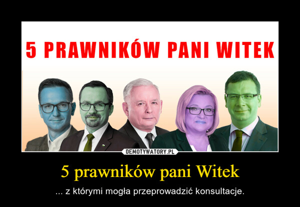 5 prawników pani Witek – ... z którymi mogła przeprowadzić konsultacje. 
