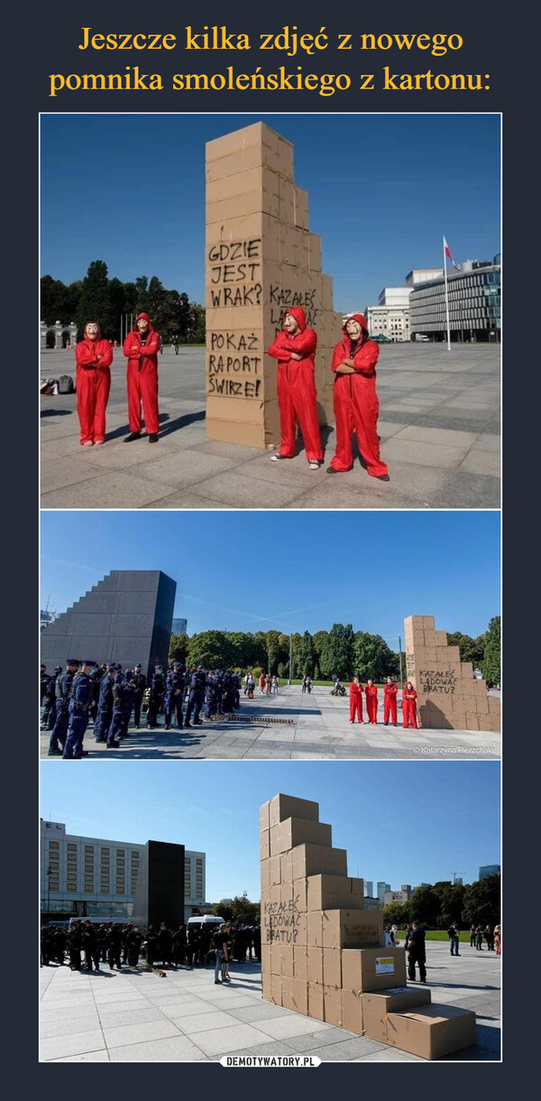 Jeszcze kilka zdjęć z nowego pomnika smoleńskiego z kartonu: