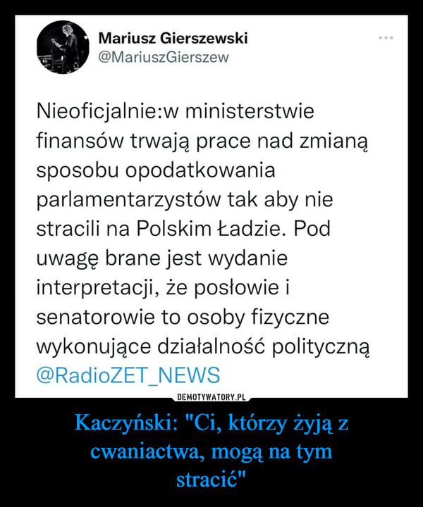 Kaczyński: "Ci, którzy żyją z
cwaniactwa, mogą na tym
stracić"