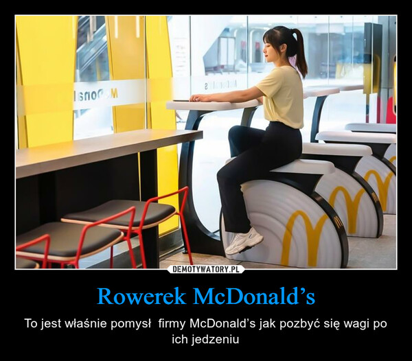 Rowerek McDonald’s – To jest właśnie pomysł  firmy McDonald’s jak pozbyć się wagi po ich jedzeniu 