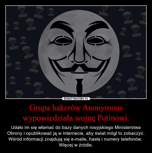 Grupa hakerów Anonymous wypowiedziała wojnę Putinowi.