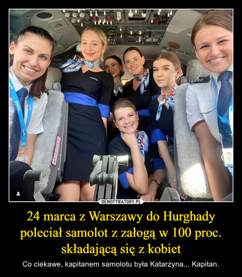 24 marca z Warszawy do Hurghady poleciał samolot z załogą w 100 proc. składającą się z kobiet