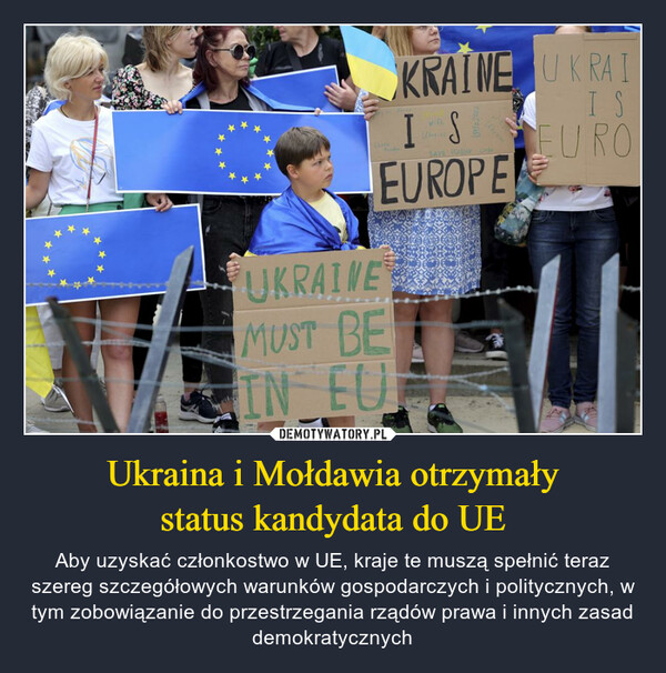 Ukraina i Mołdawia otrzymały
status kandydata do UE