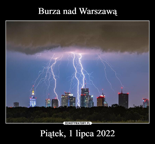 Burza nad Warszawą Piątek, 1 lipca 2022