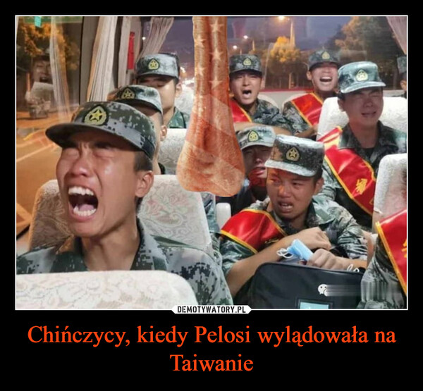 Chińczycy, kiedy Pelosi wylądowała na Taiwanie –  