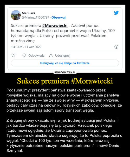 Sukces premiera #Morawiecki