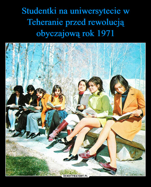 Studentki na uniwersytecie w Teheranie przed rewolucją obyczajową rok 1971