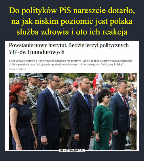 Do polityków PiS nareszcie dotarło, na jak niskim poziomie jest polska służba zdrowia i oto ich reakcja