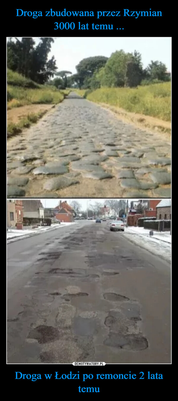 Droga w Łodzi po remoncie 2 lata temu –  