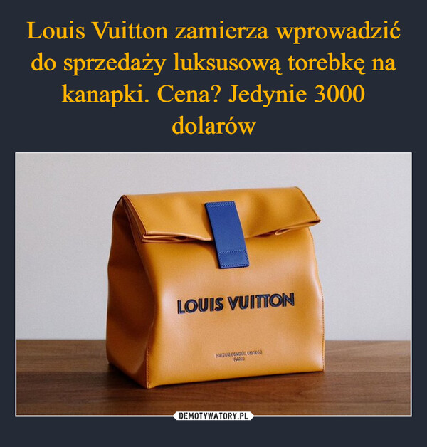 Louis Vuitton zamierza wprowadzić do sprzedaży luksusową torebkę na kanapki. Cena? Jedynie 3000 dolarów
